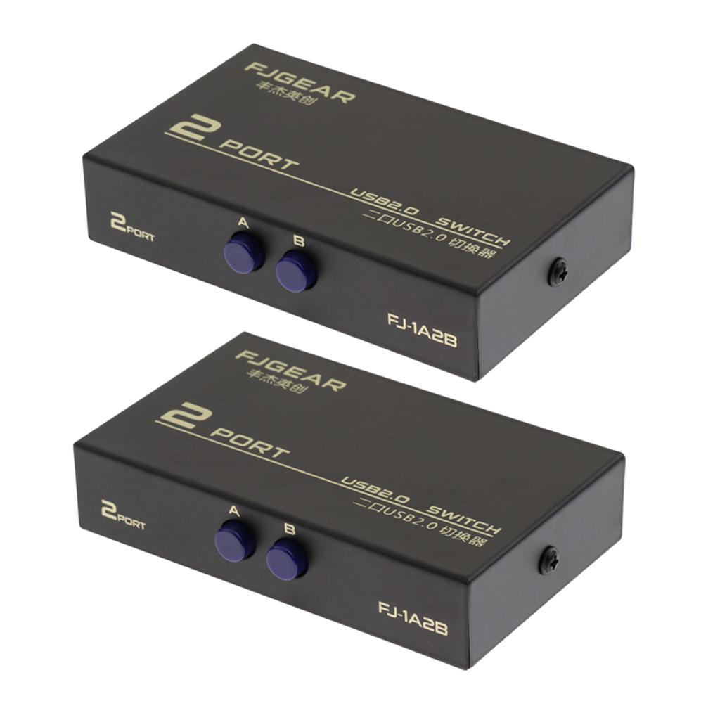 2Pack 2Port USB Manual Sharing Switch AB HUB Selector Switcher for Printer