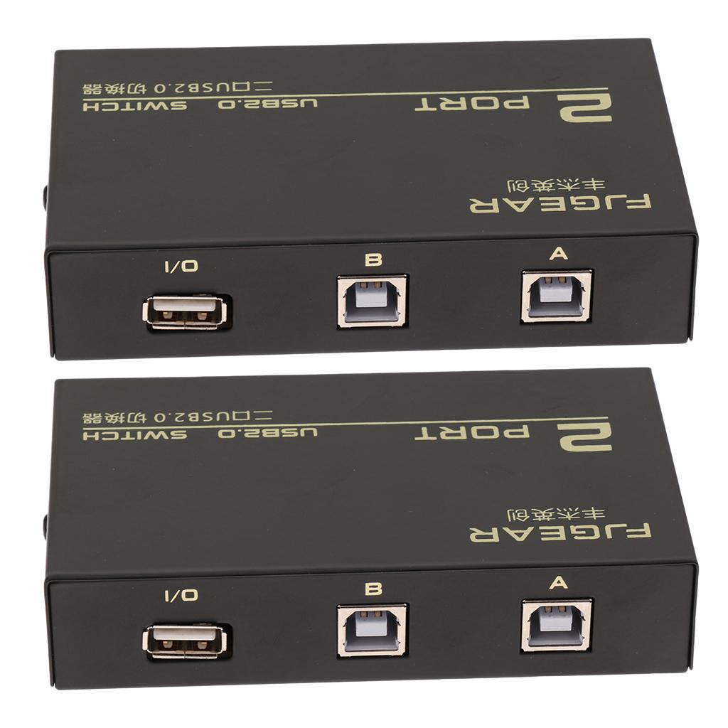 2Pack 2Port USB Manual Sharing Switch AB HUB Selector Switcher for Printer