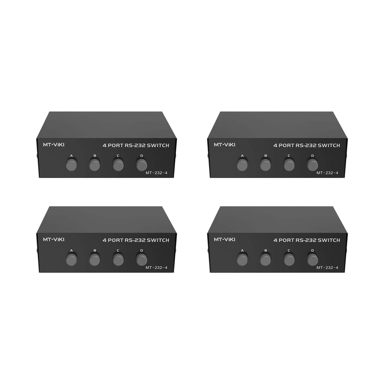 4xPrinter DB9 Pin Serial RS232 Switch Box Manual 4Port Data Sharing Switcher