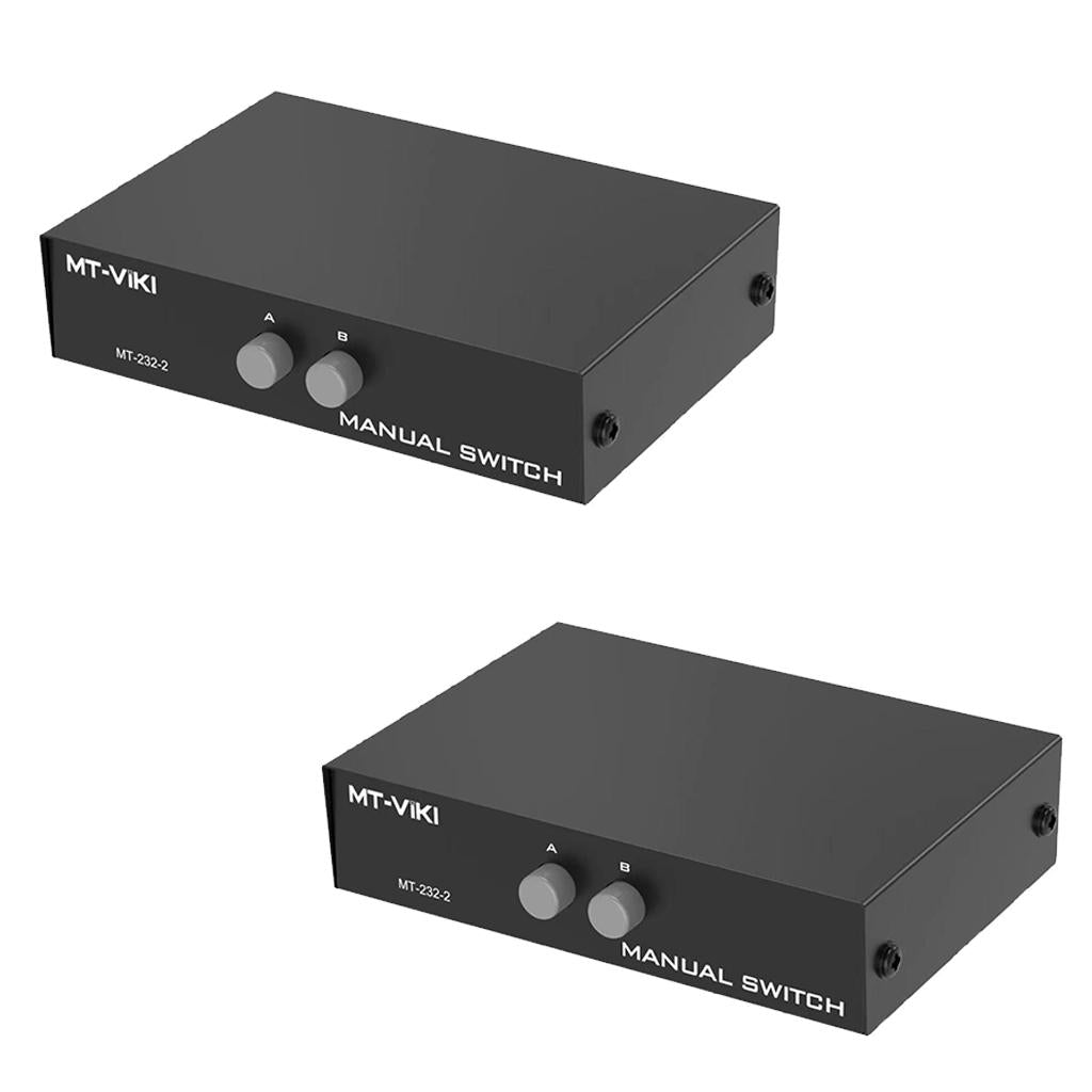 2xPrinter DB9 Pin Serial RS232 Switch Box Manual 2Port Data Sharing Switcher