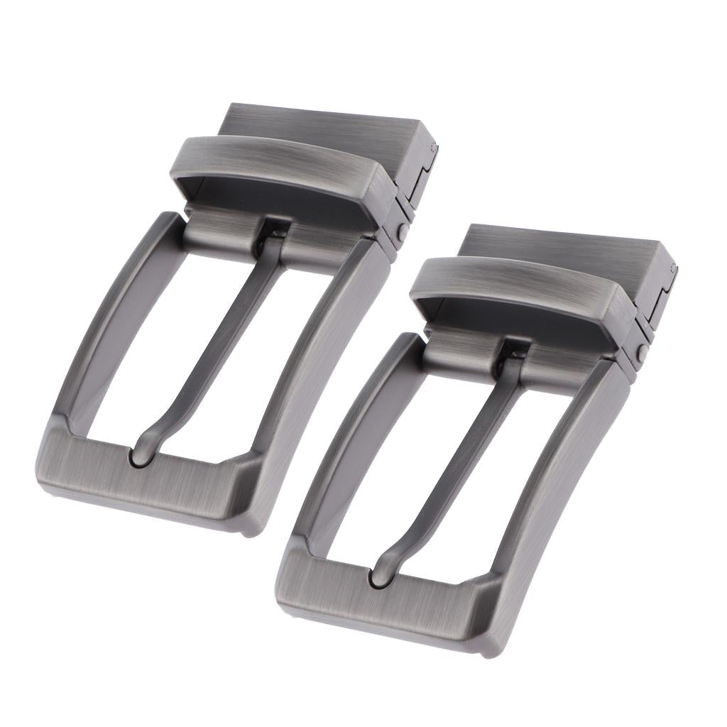 2pcs Mens Antique Belt Buckle Single Prong Rectangular Pin Buckle Reversible