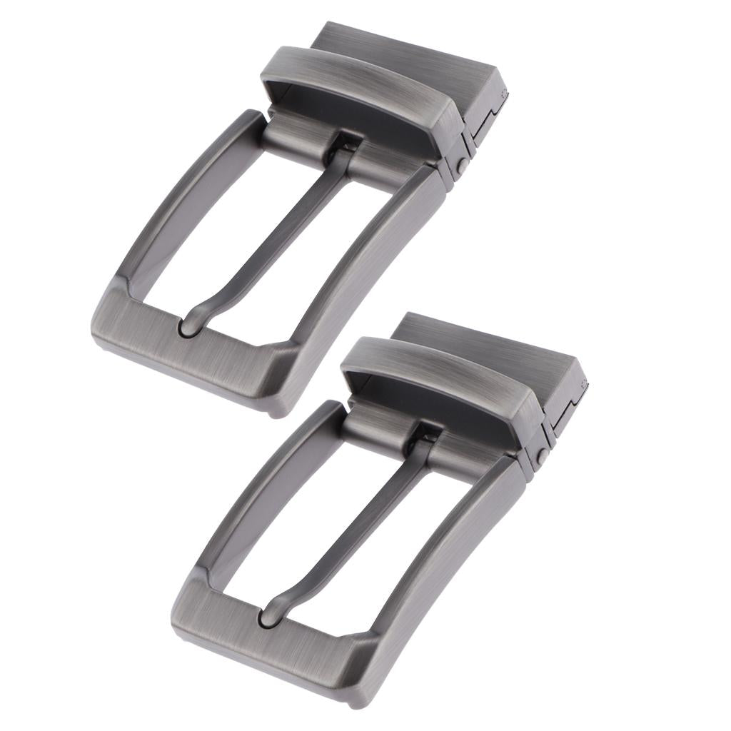 2pcs Mens Antique Belt Buckle Single Prong Rectangular Pin Buckle Reversible