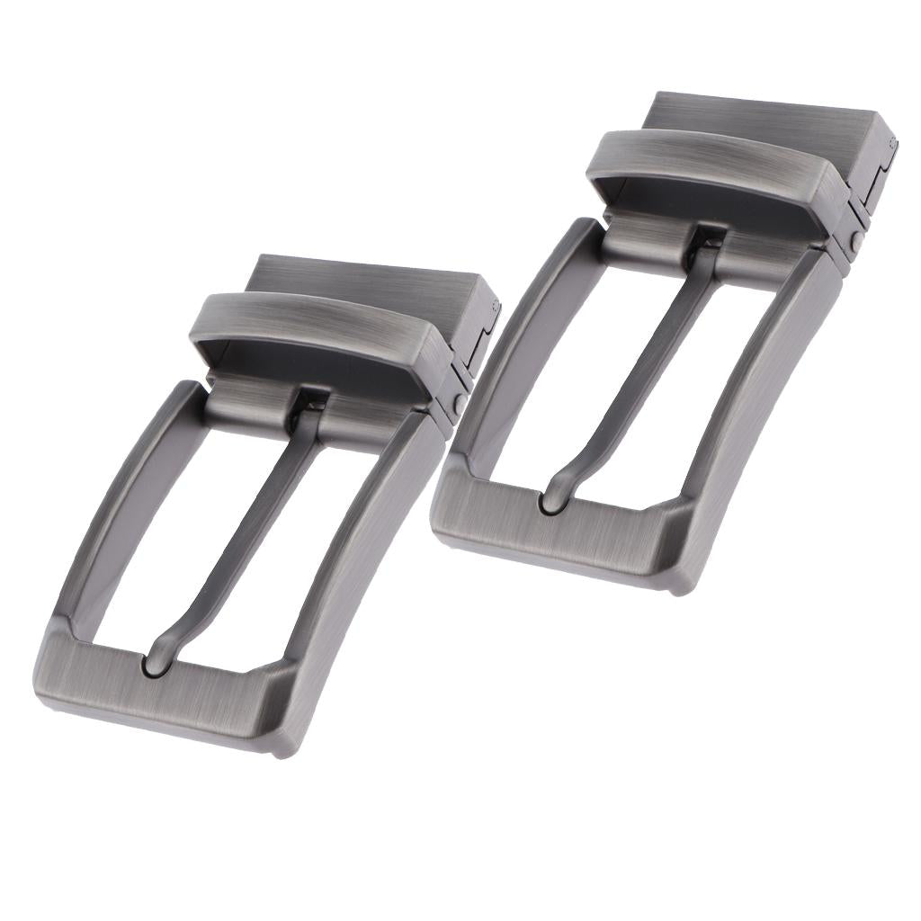 2pcs Mens Antique Belt Buckle Single Prong Rectangular Pin Buckle Reversible