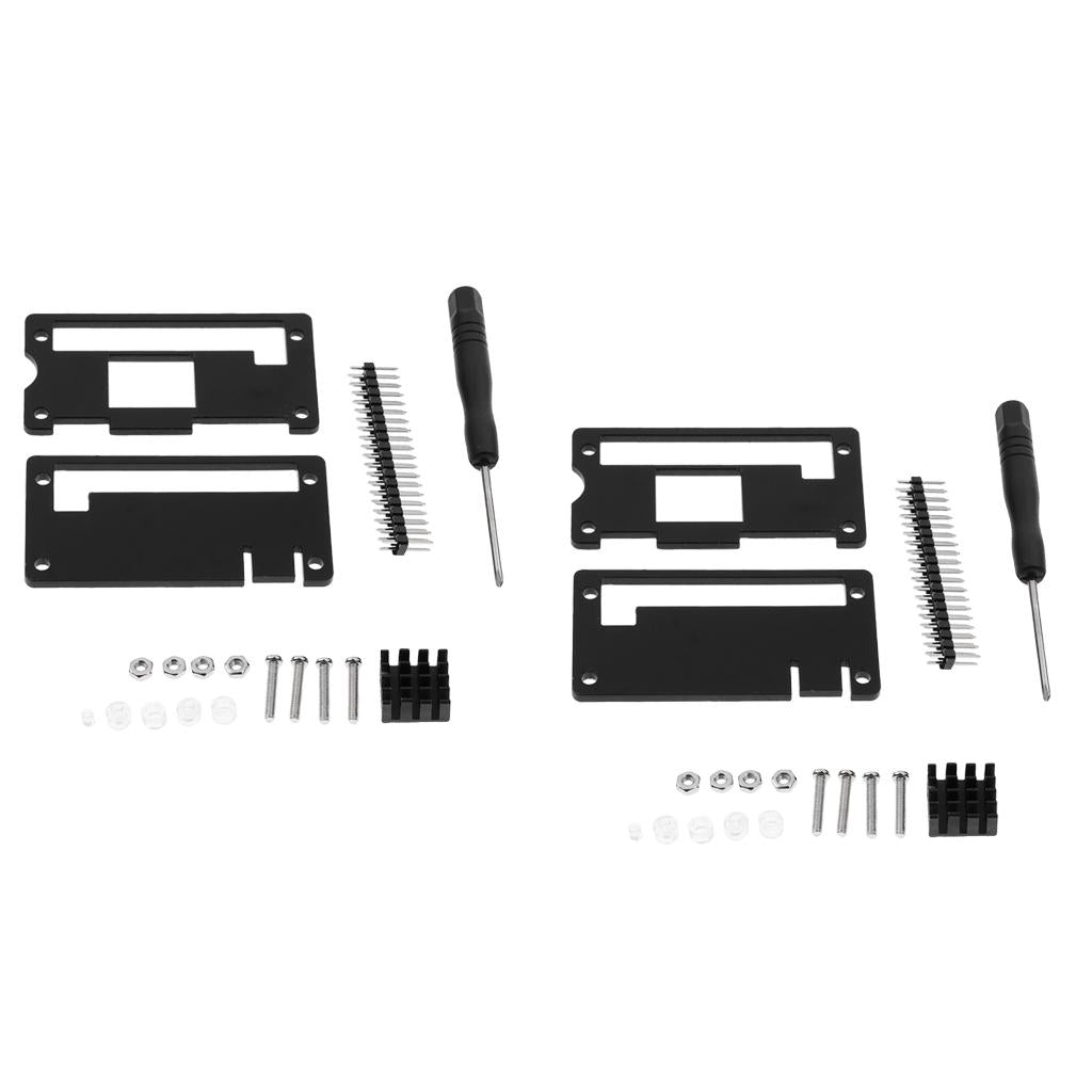 2x Acrylic Starter Kit &Heatsink& GPIO 40Pin Connector for Raspberry Pi Zero