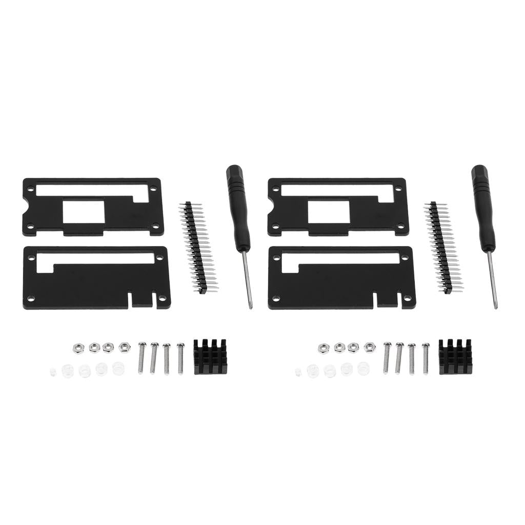 2x Acrylic Starter Kit &Heatsink& GPIO 40Pin Connector for Raspberry Pi Zero