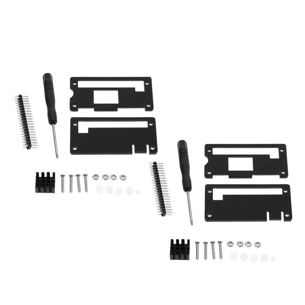 2x Acrylic Starter Kit &Heatsink& GPIO 40Pin Connector for Raspberry Pi Zero