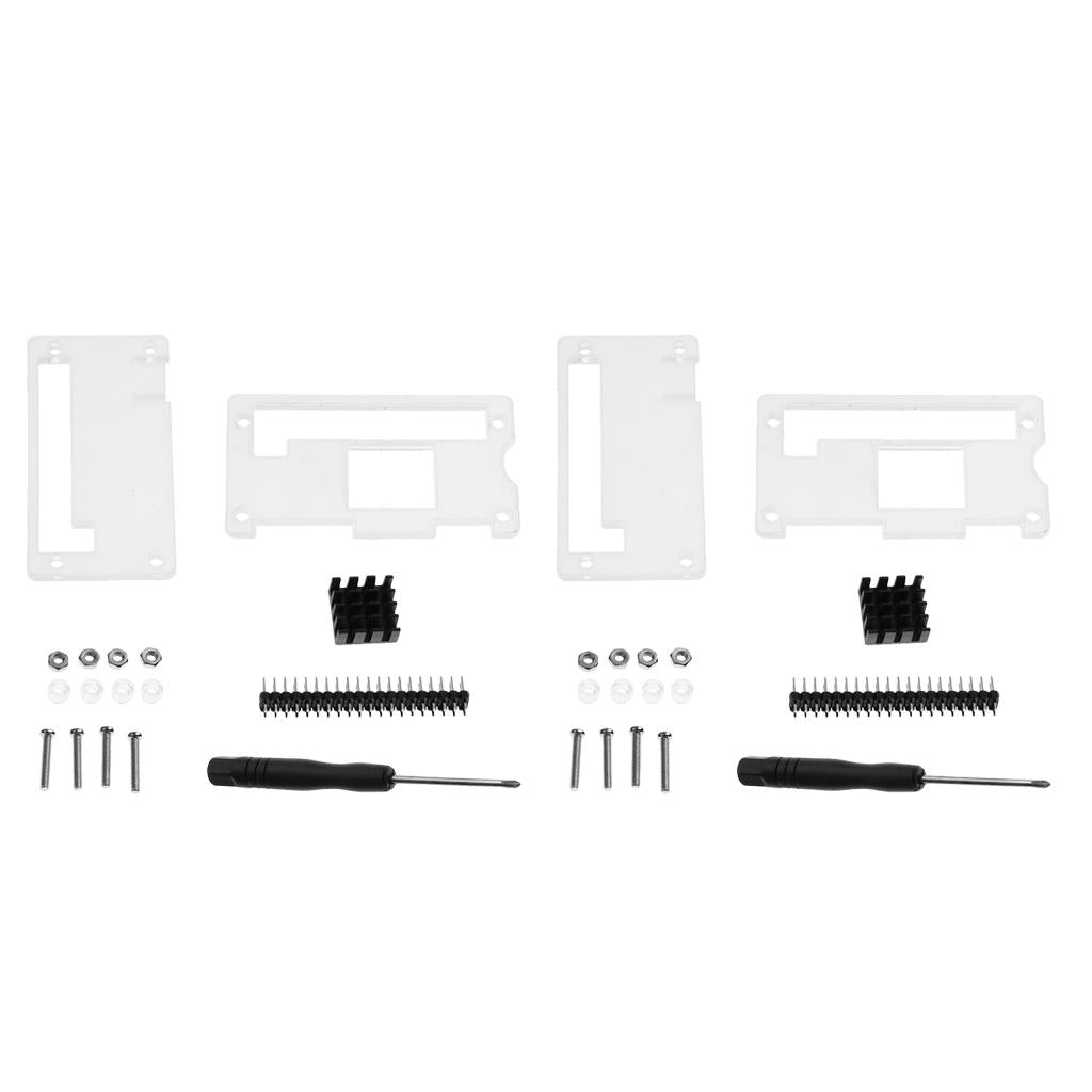 2Pack Acrylic Case Cover+Heatsink+GPIO 40Pin Connector for Raspberry Pi Zero