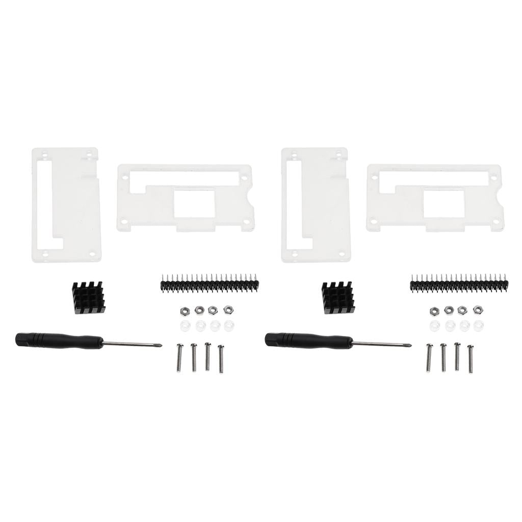 2Pack Acrylic Case Cover+Heatsink+GPIO 40Pin Connector for Raspberry Pi Zero