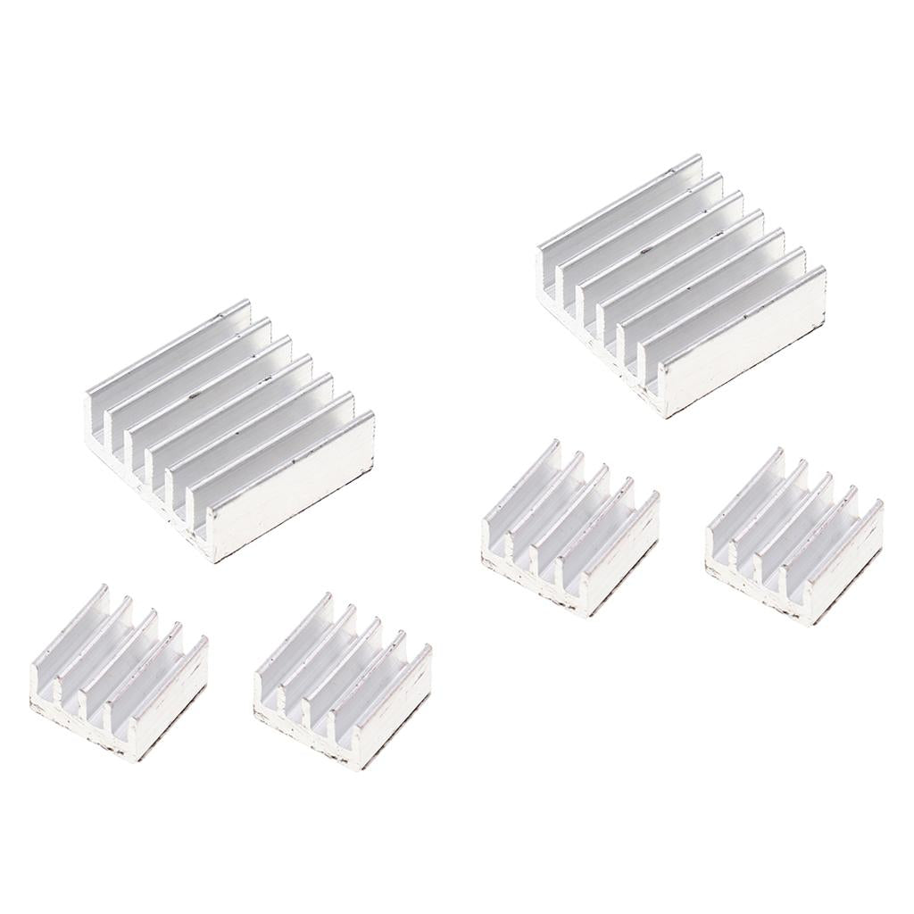6Pcs Aluminum Heatsink Cooler Fins Adhesive Kit for Cooling Raspberry Pi