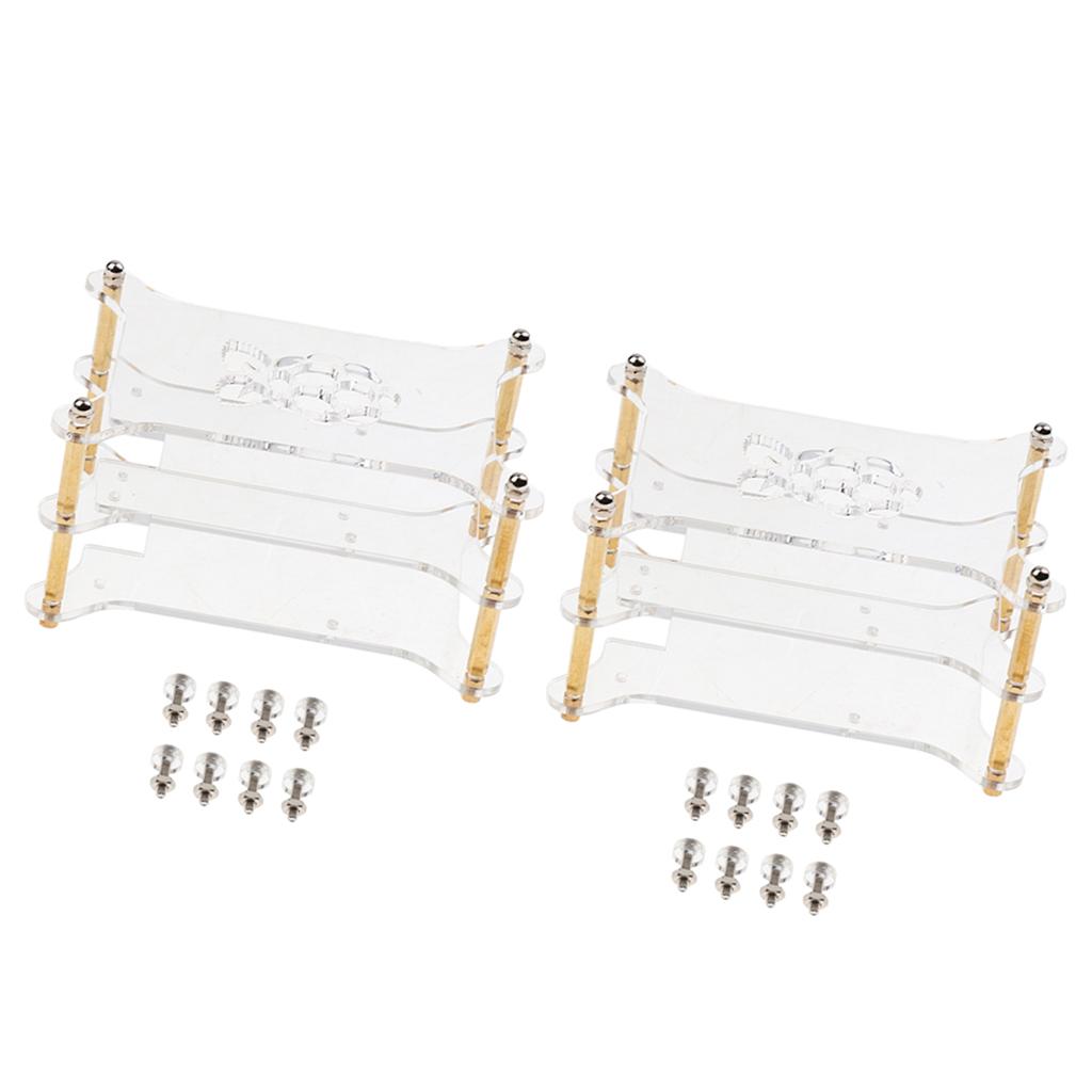 2Pack Acrylic Case Stack Enclosure Stackable Dog Bone Shape for Raspberry pi
