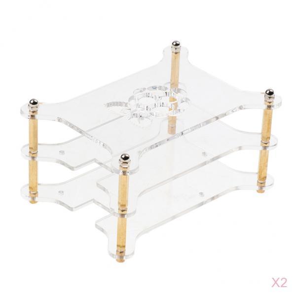 2Pack Acrylic Case Stack Enclosure Stackable Dog Bone Shape for Raspberry pi