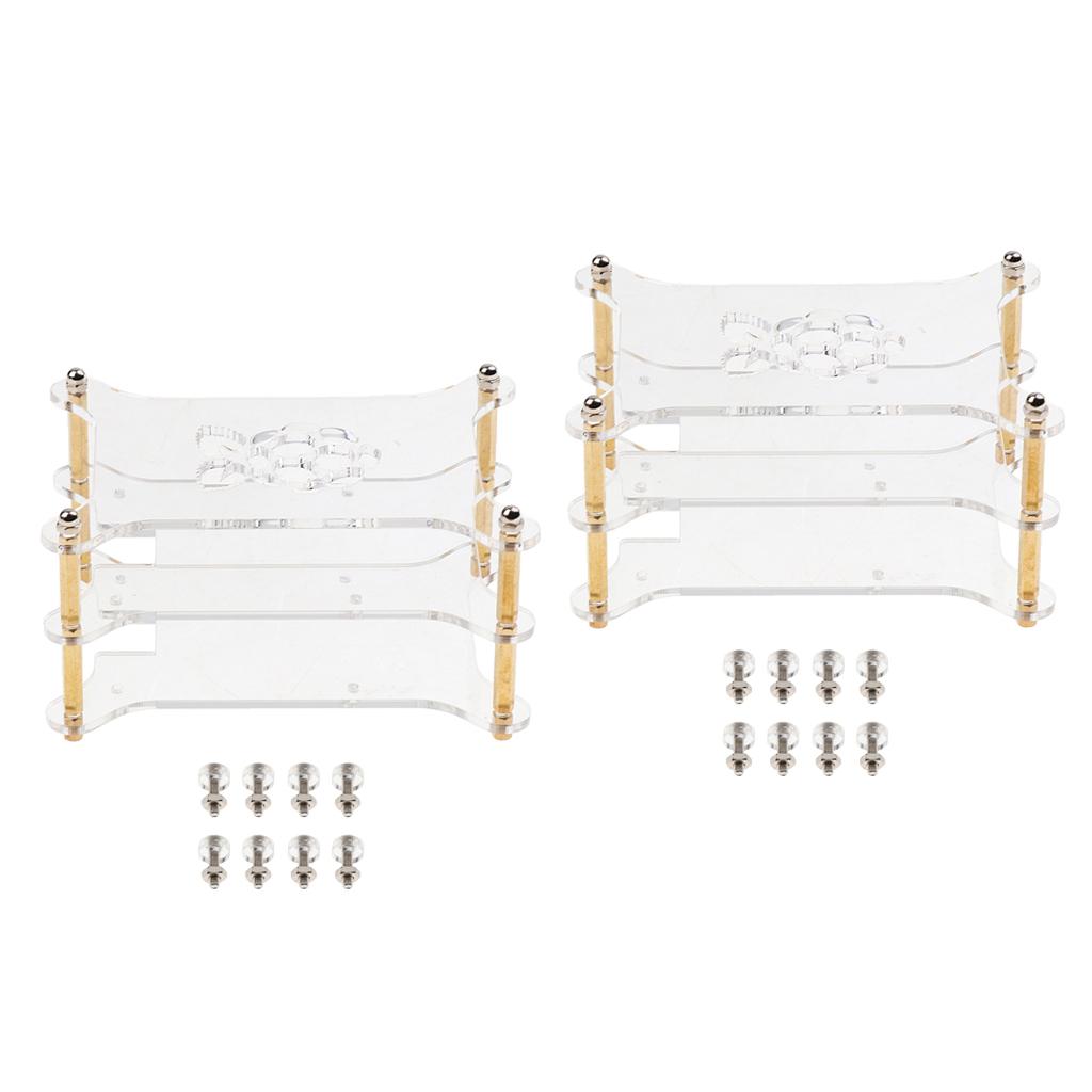 2Pack Acrylic Case Stack Enclosure Stackable Dog Bone Shape for Raspberry pi