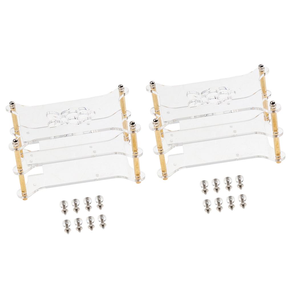 2Pack Acrylic Case Stack Enclosure Stackable Dog Bone Shape for Raspberry pi