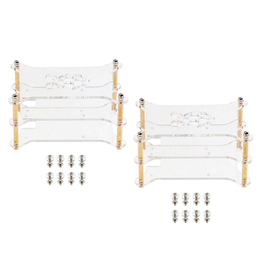 2Pack Acrylic Case Stack Enclosure Stackable Dog Bone Shape for Raspberry pi