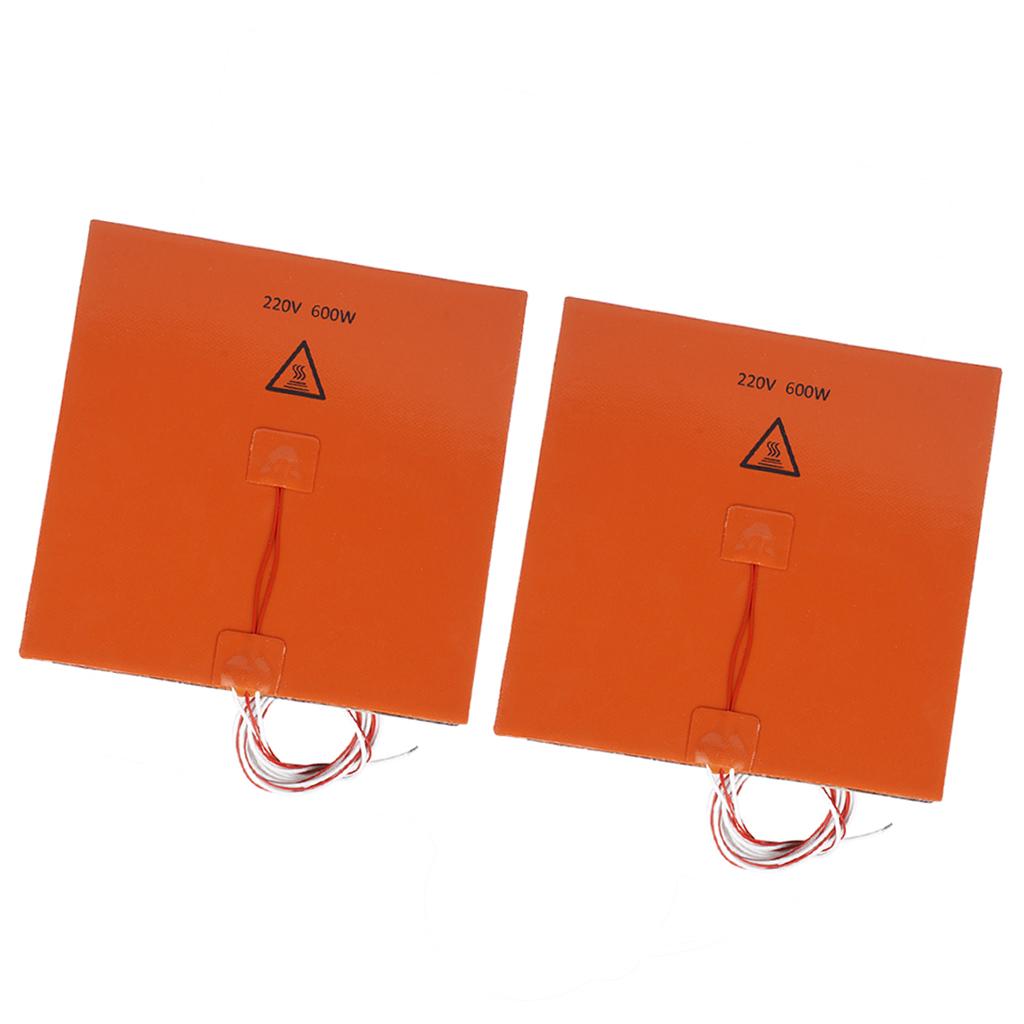 2Pcs 200x200mm 220V Silicone Heater Pad 3D Printer Heat Bed Heating Mat
