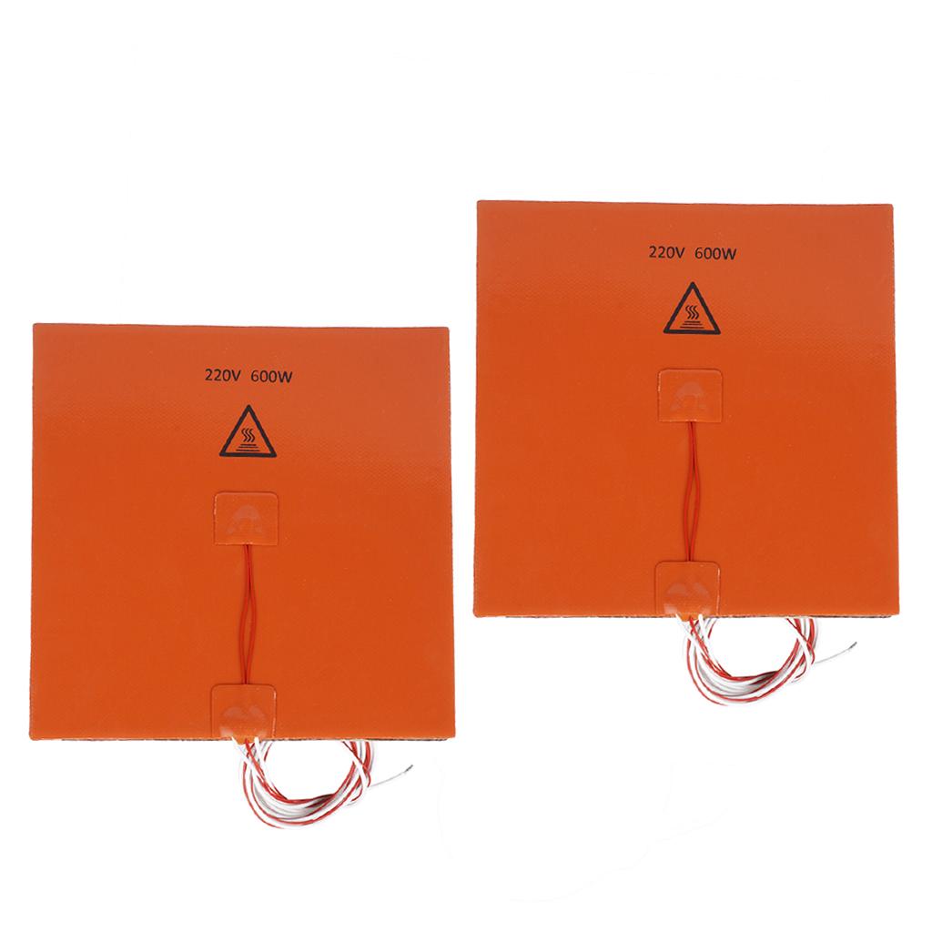 2Pcs 200x200mm 220V Silicone Heater Pad 3D Printer Heat Bed Heating Mat