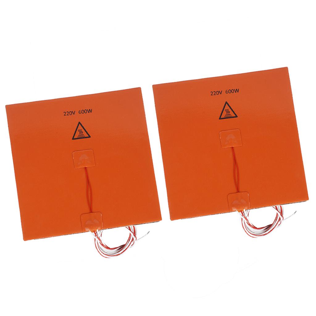 2Pcs 200x200mm 220V Silicone Heater Pad 3D Printer Heat Bed Heating Mat