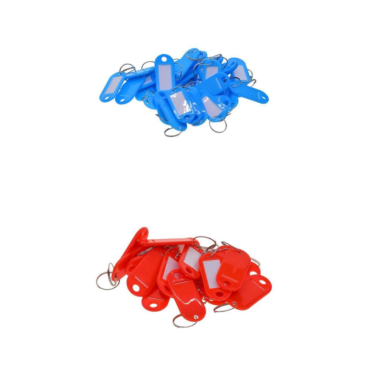 100x Removable Waterproof Key Tags ID Name Card Tags Mark Labels Red + Blue