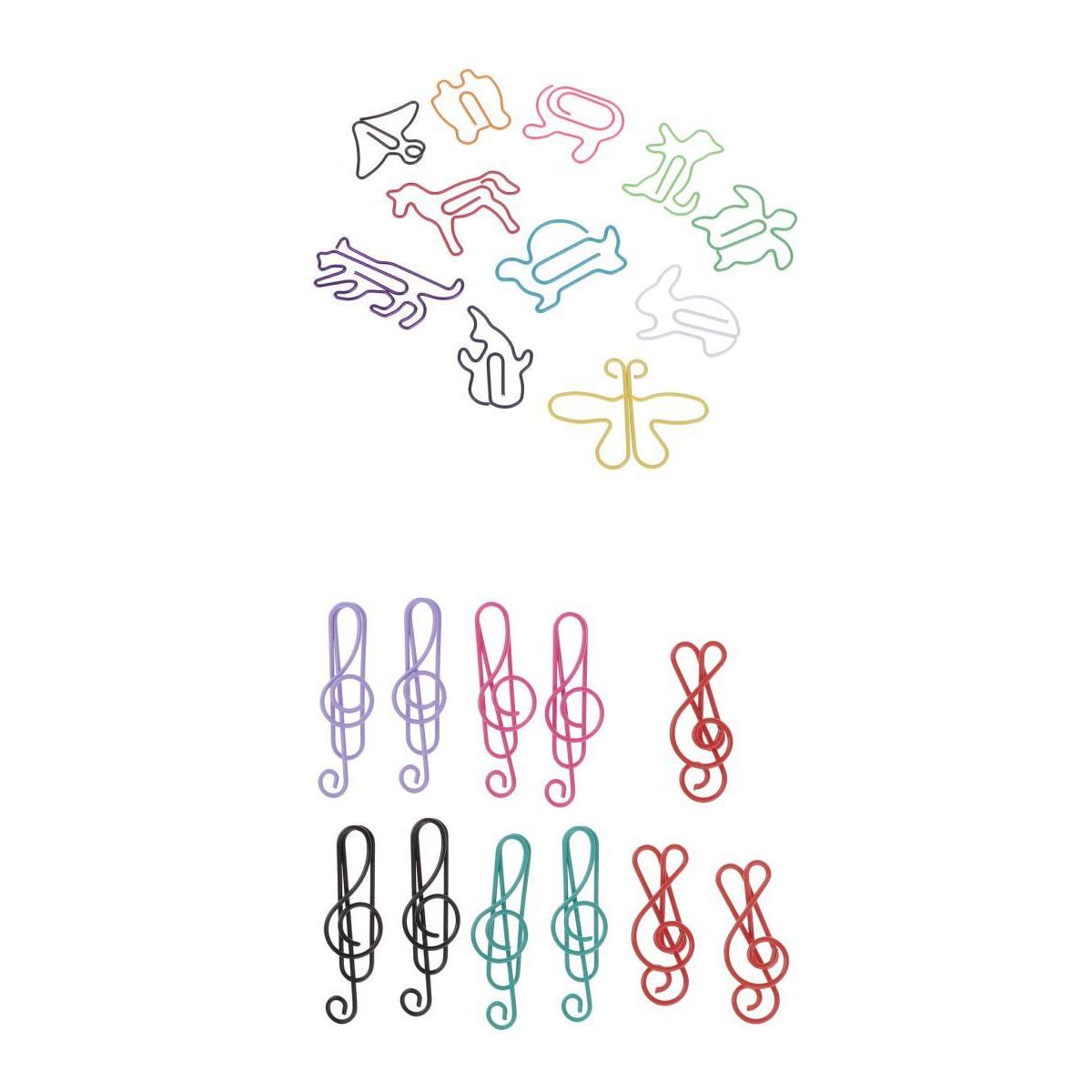 80 Pieces Mixed Music Symbols Paper Clips Metal Bookmarks Office Stationery