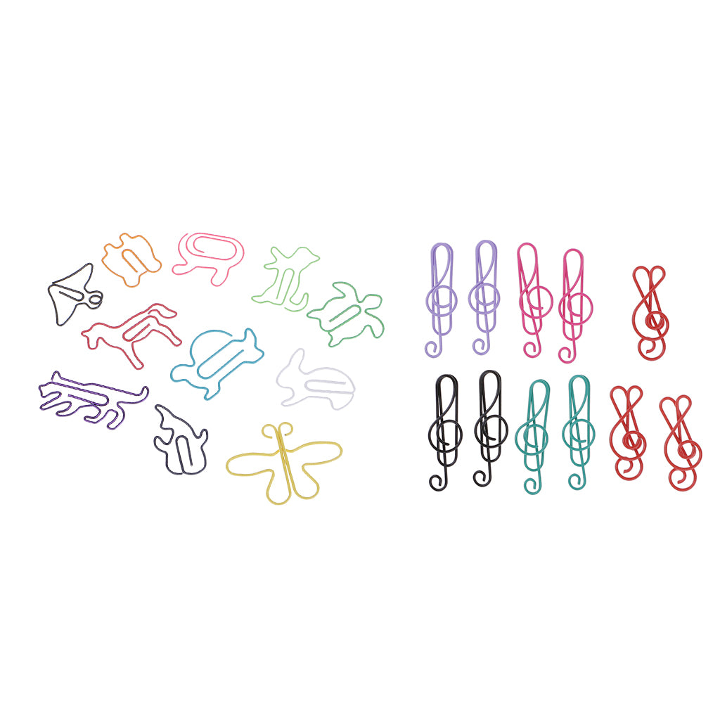 80 Pieces Mixed Music Symbols Paper Clips Metal Bookmarks Office Stationery