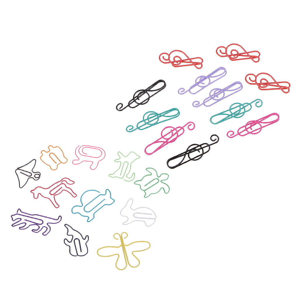 80 Pieces Mixed Music Symbols Paper Clips Metal Bookmarks Office Stationery
