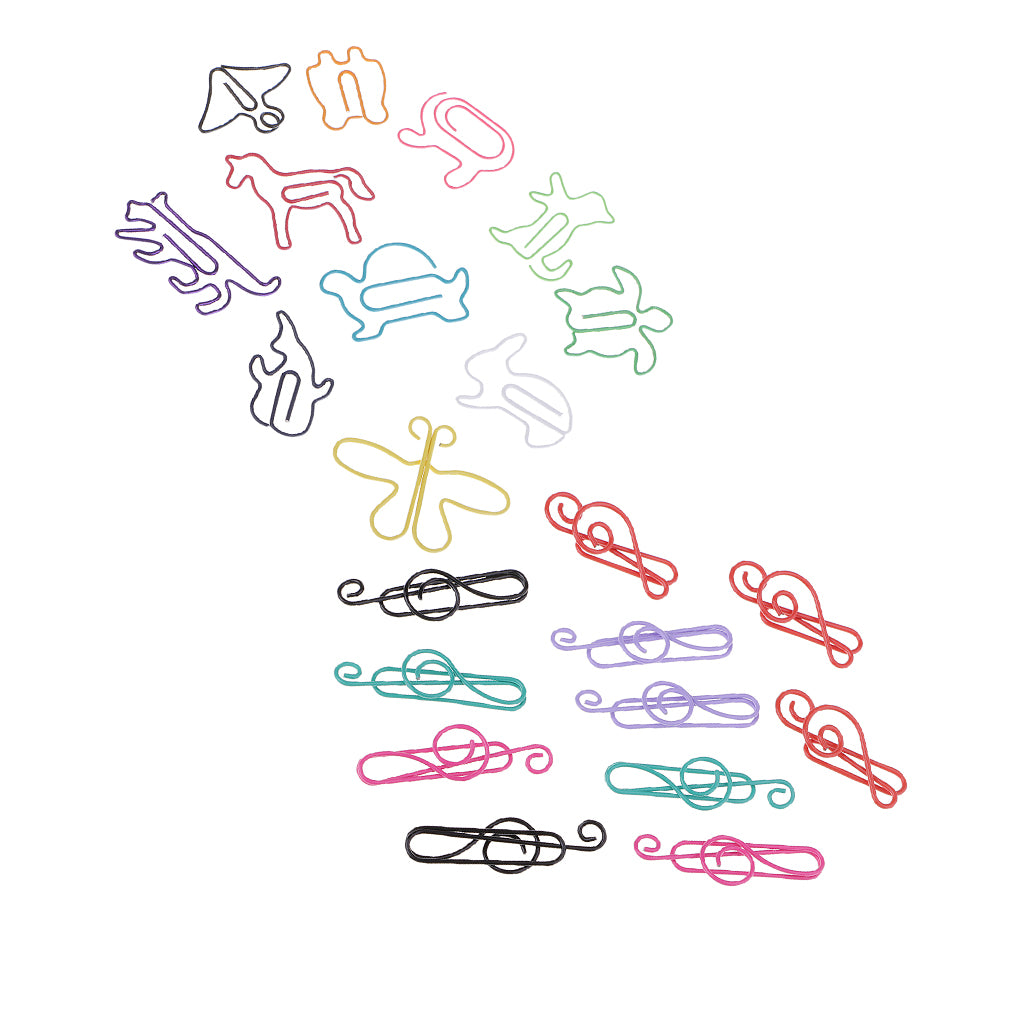 80 Pieces Mixed Music Symbols Paper Clips Metal Bookmarks Office Stationery