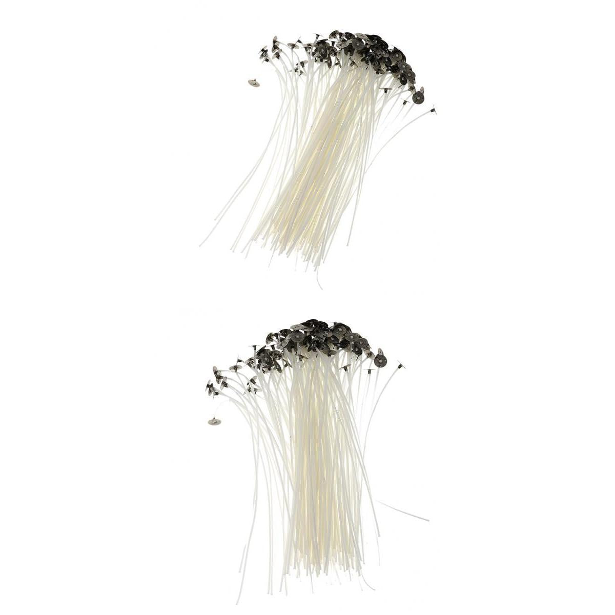 100pcs 15cm/20cm Cotton Pre Waxed Wicks for Candle Making With Sustainers