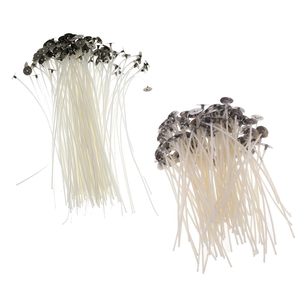 150pcs 15cm/12cm Cotton Pre Waxed Wicks for Candle Making With Sustainers