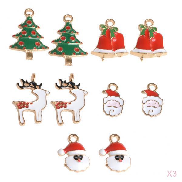 30x Alloy Mixed Xmas Charms DIY Pendants Ornament Home Party Decor Kids Gift