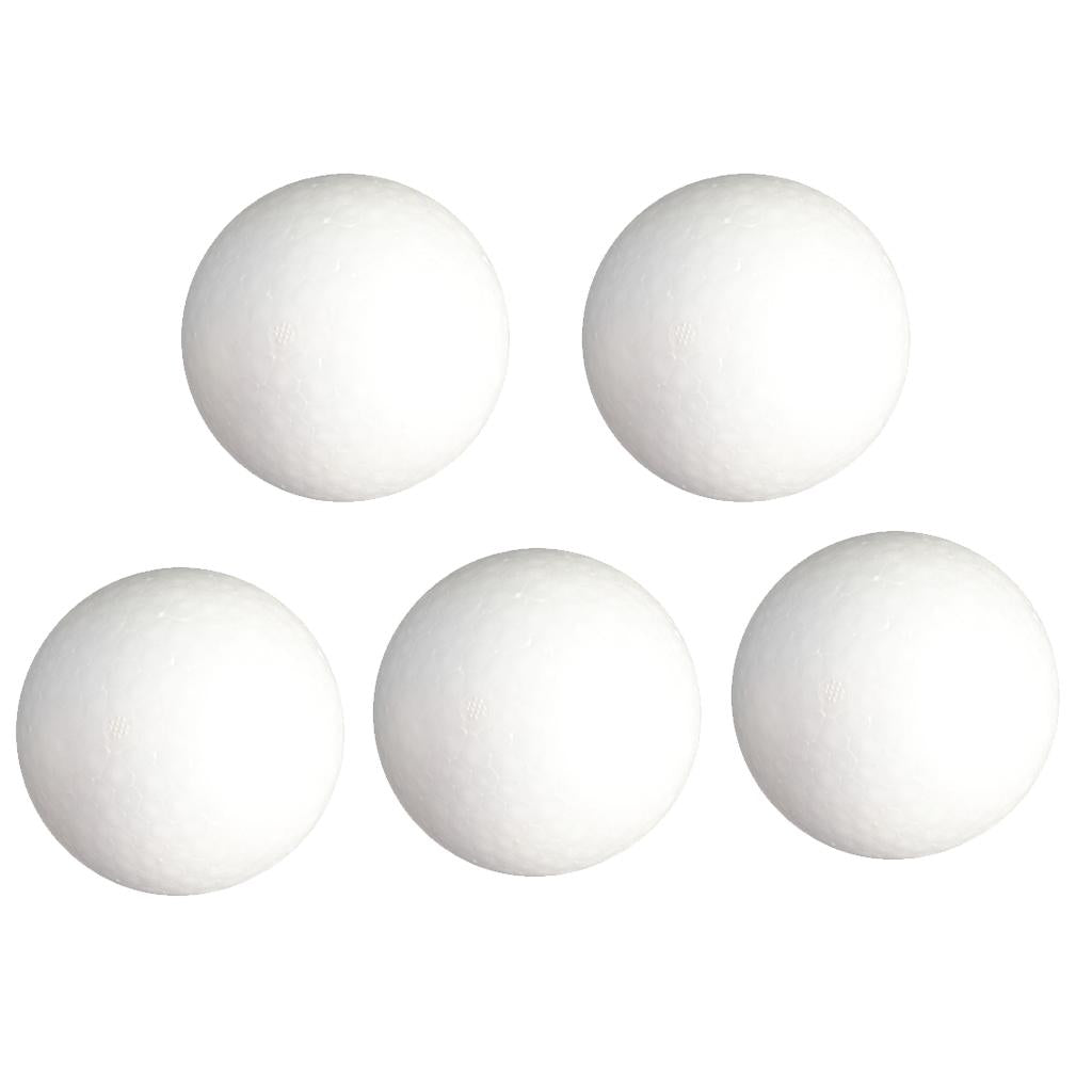 5pcs 120mm DIY White Modelling Craft Polystyrene Foam Ball Sphere XMAS Decor
