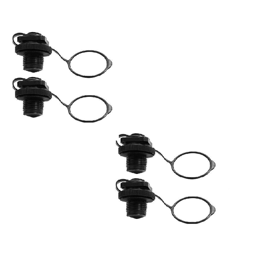 2Pair Screw Air Valve Caps for Inflatable Boat Kayak Pool Raft Canoe Black