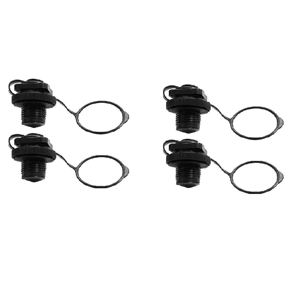 2Pair Screw Air Valve Caps for Inflatable Boat Kayak Pool Raft Canoe Black