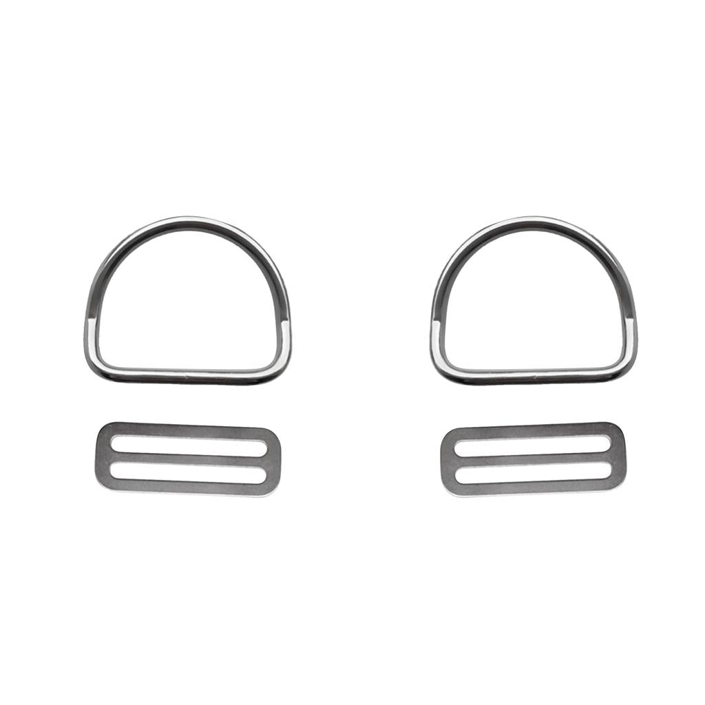 4pc Scuba Diving Weight Belt Keeper with Bent D Ring for 5cm Webbing