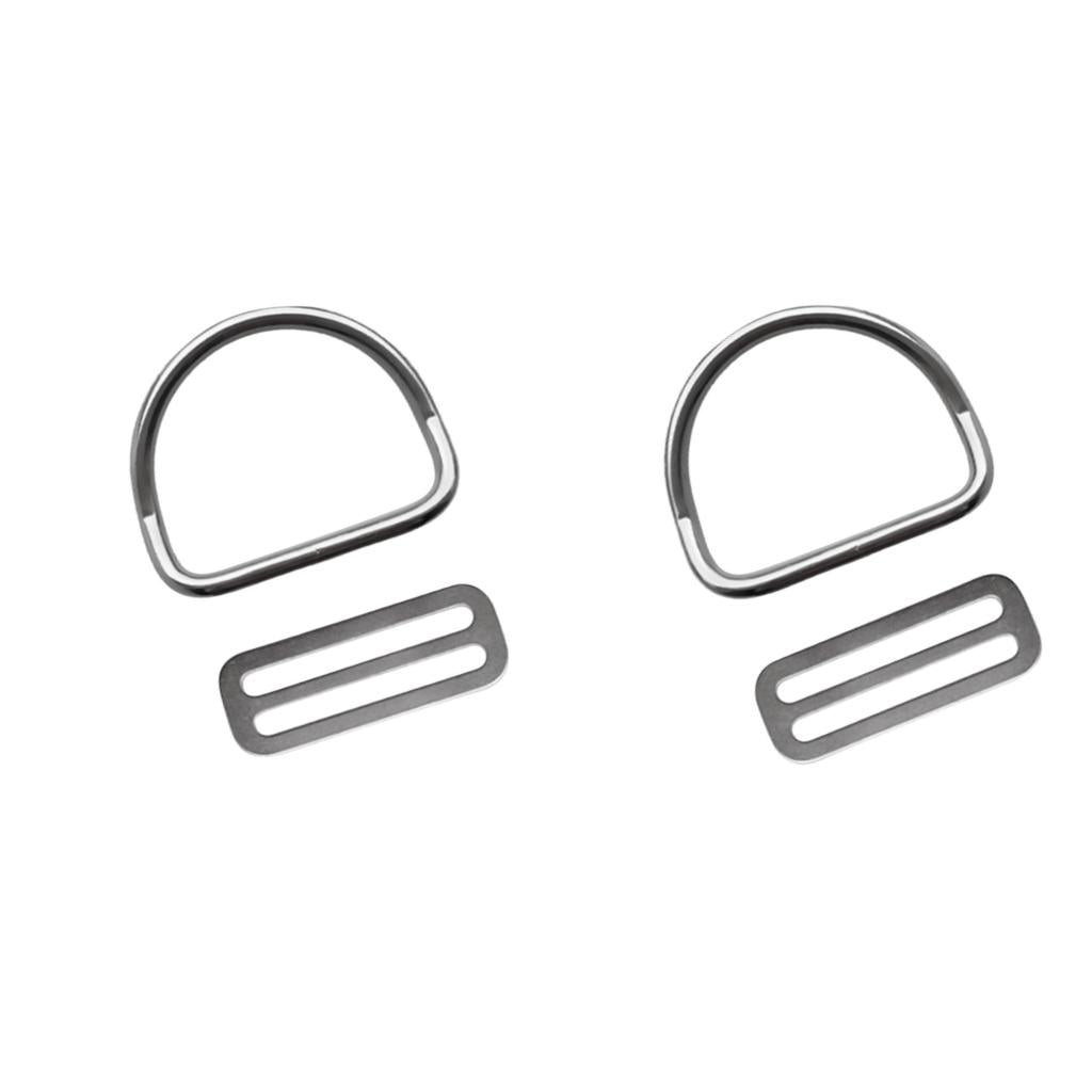 4pc Scuba Diving Weight Belt Keeper with Bent D Ring for 5cm Webbing