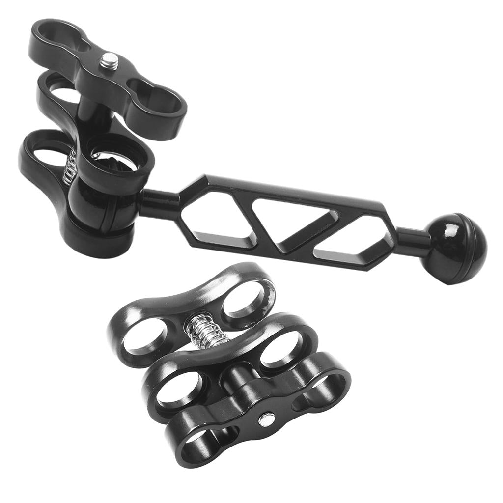 3 Pieces Diving Light Dual Ball Joint Arm Clamp Mount for Underwater Camera
