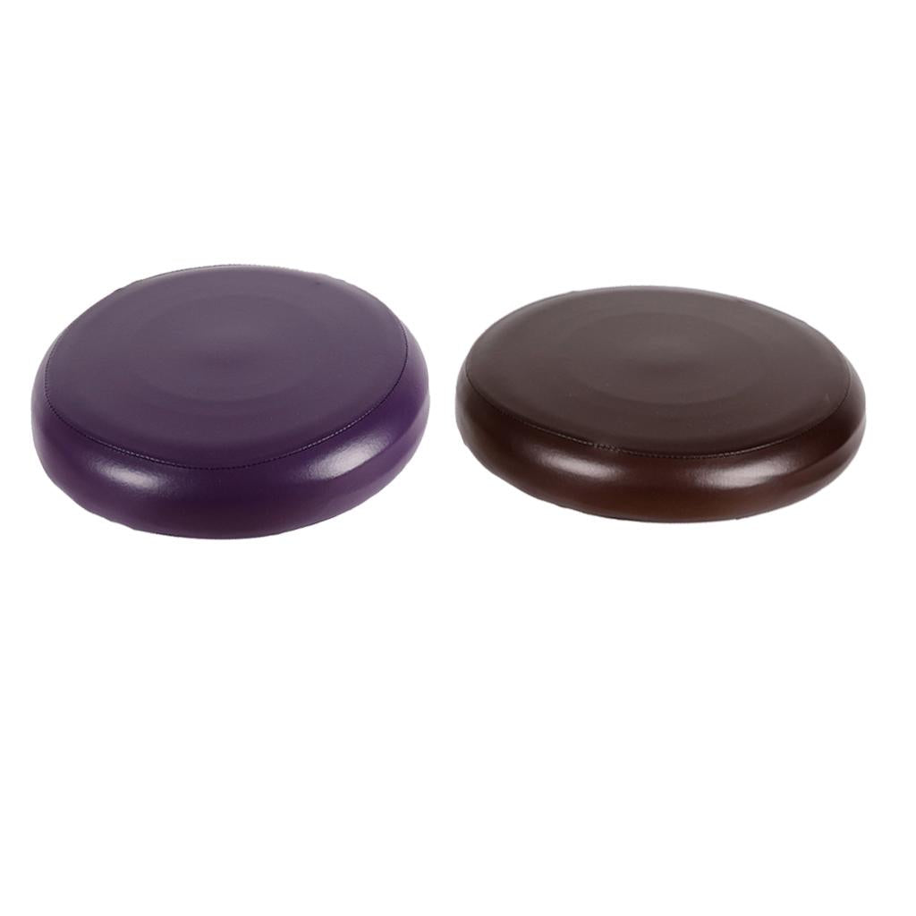 2x Home Bar Stool Covers PU Leather Round Seat Cushion Sleeve Coffee +Purple