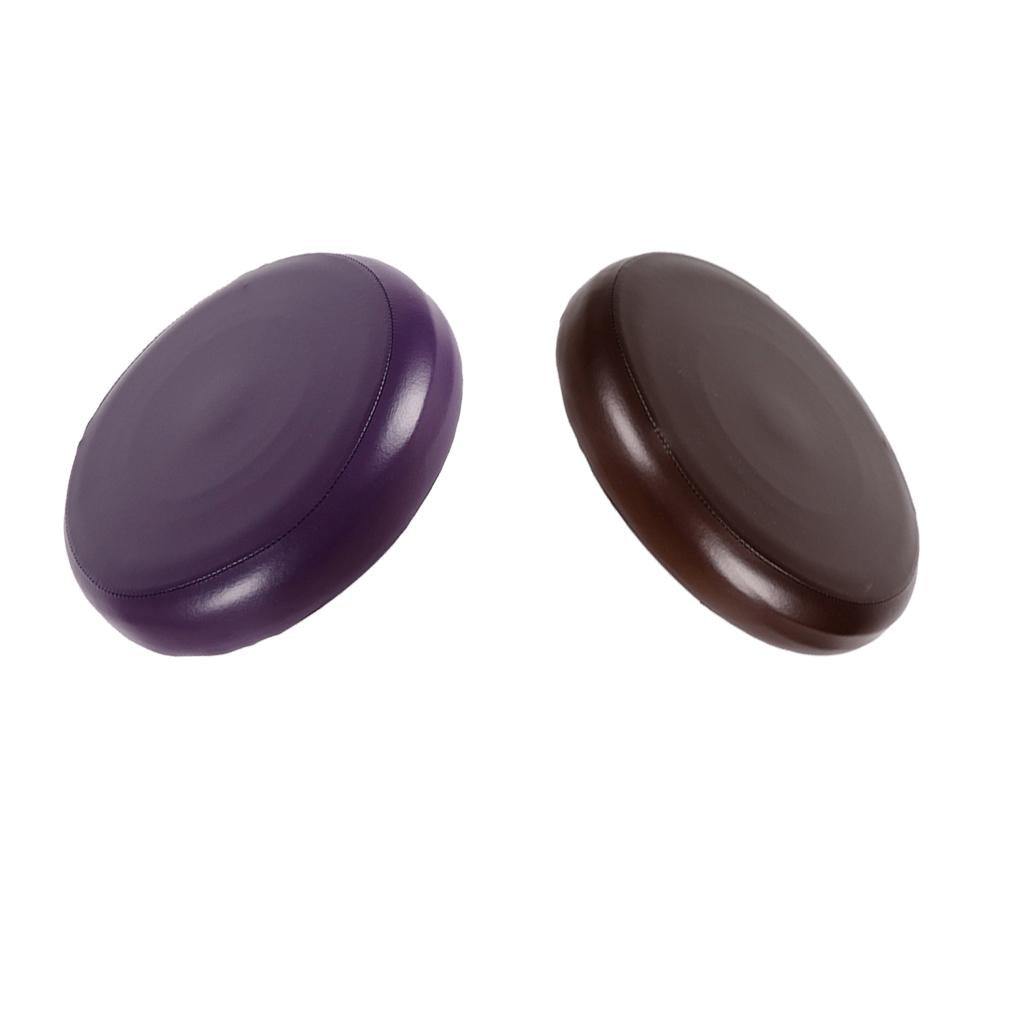 2x Home Bar Stool Covers PU Leather Round Seat Cushion Sleeve Coffee +Purple