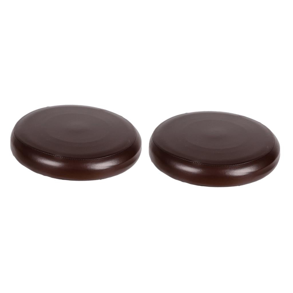 2x Home Bar Stool Covers PU Leather Round Seat Cushion Sleeve Coffee