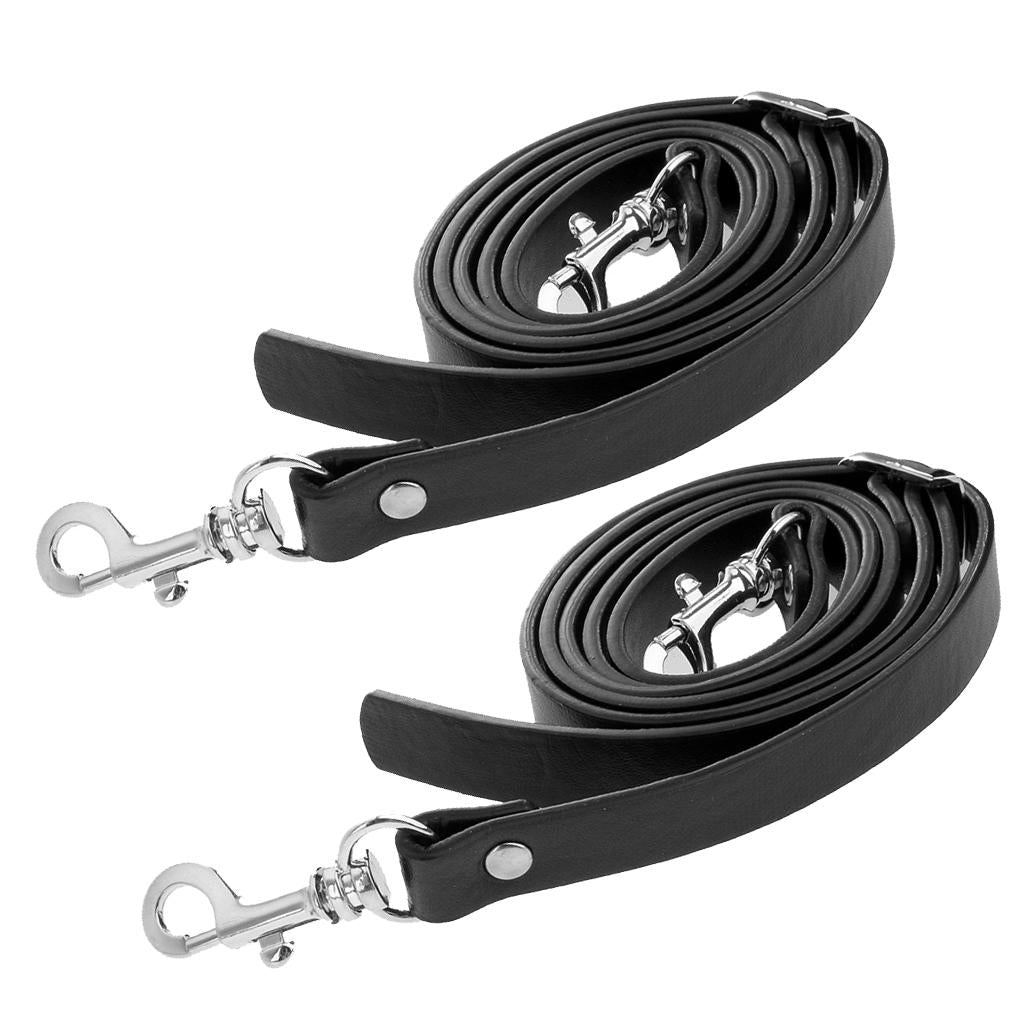 2x PU Leather Crossbody Bag Shoulder Bag Strap Replacement 145cm Black