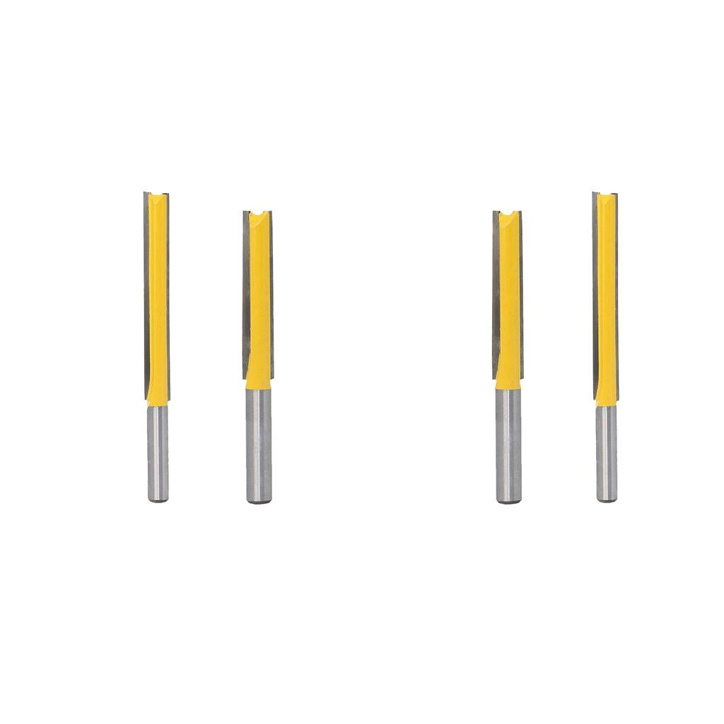 4pcs Long Straight Router Bit Wood Milling Cutter Slotted Trimming 50.8mm
