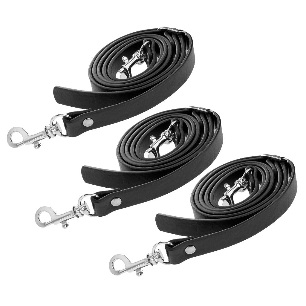 3x PU Leather Crossbody Bag Shoulder Bag Strap Replacement 145cm Black