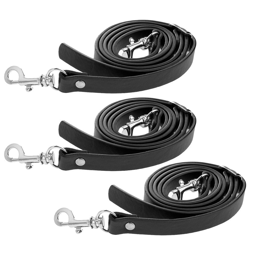 3x PU Leather Crossbody Bag Shoulder Bag Strap Replacement 145cm Black