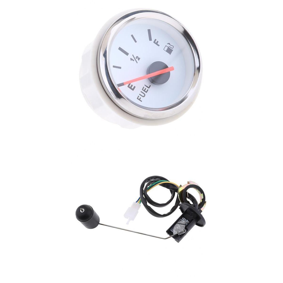 2 52mm Fuel Level Gauge Meter With Fuel Sensor E-1/2-F Pointer Kit"
