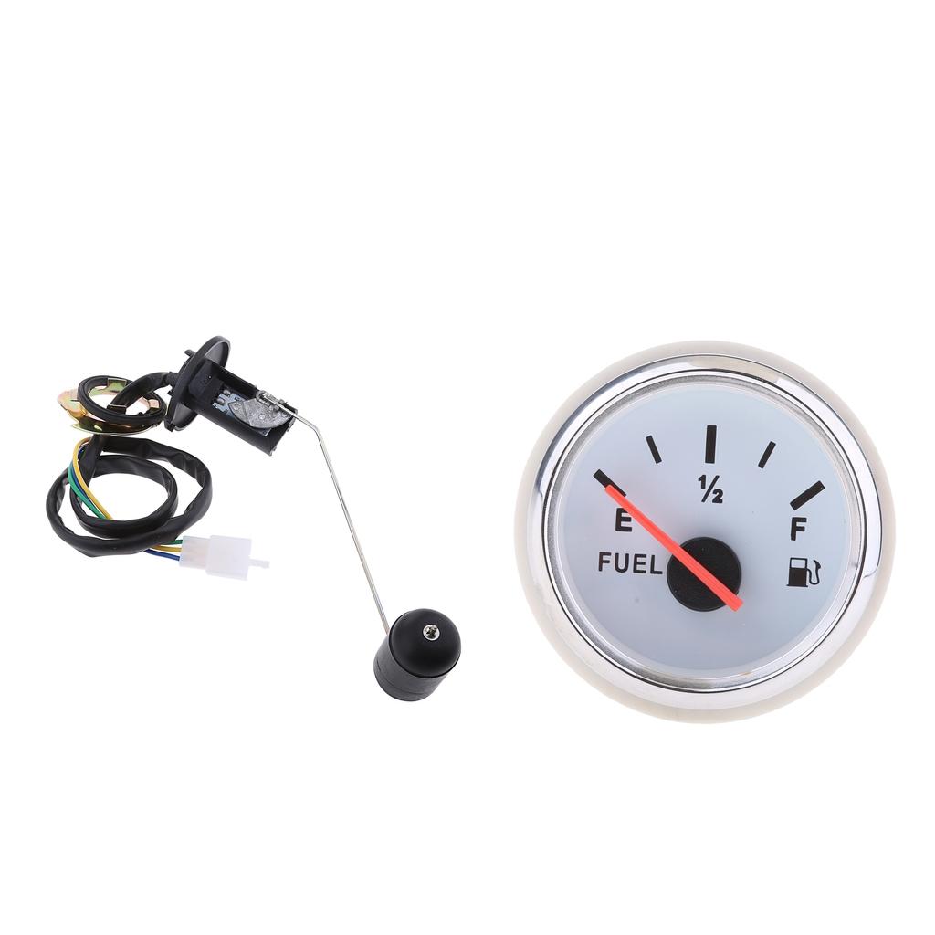 2 52mm Fuel Level Gauge Meter With Fuel Sensor E-1/2-F Pointer Kit"