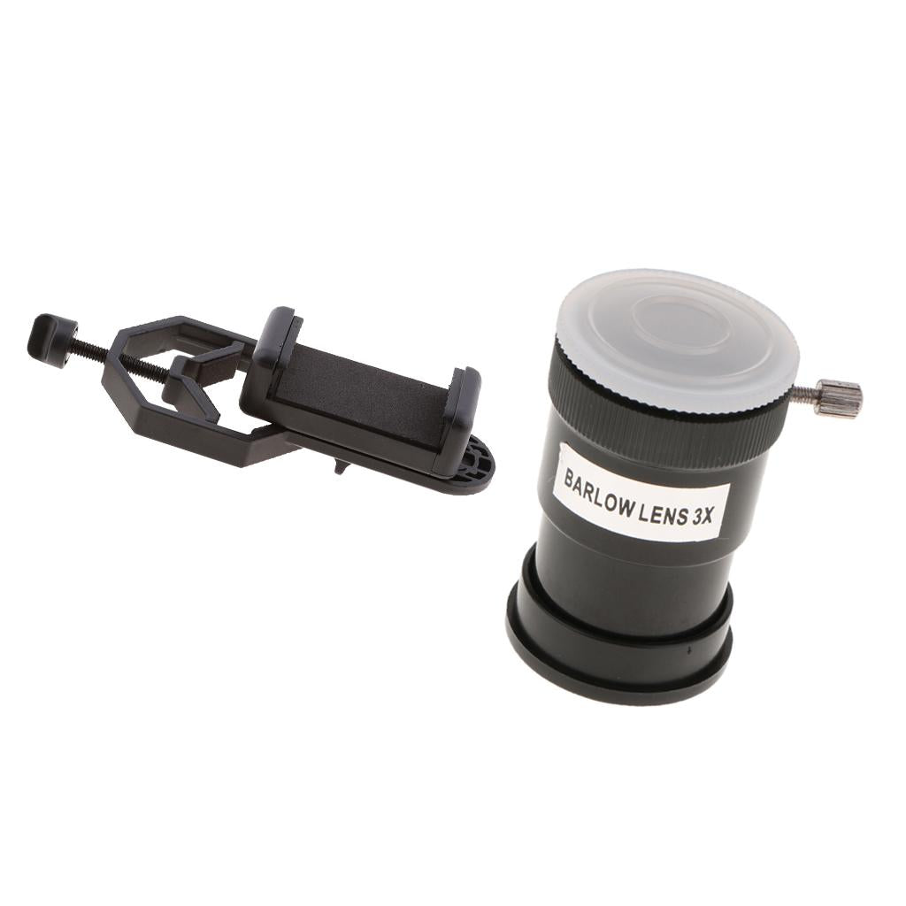 Barlow Lens Eyepiece 3X for Celestron + Phone Telescope Adapter Mount Holder