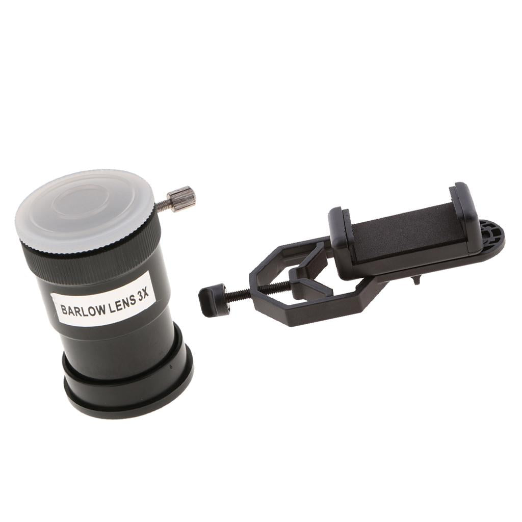 Barlow Lens Eyepiece 3X for Celestron + Phone Telescope Adapter Mount Holder