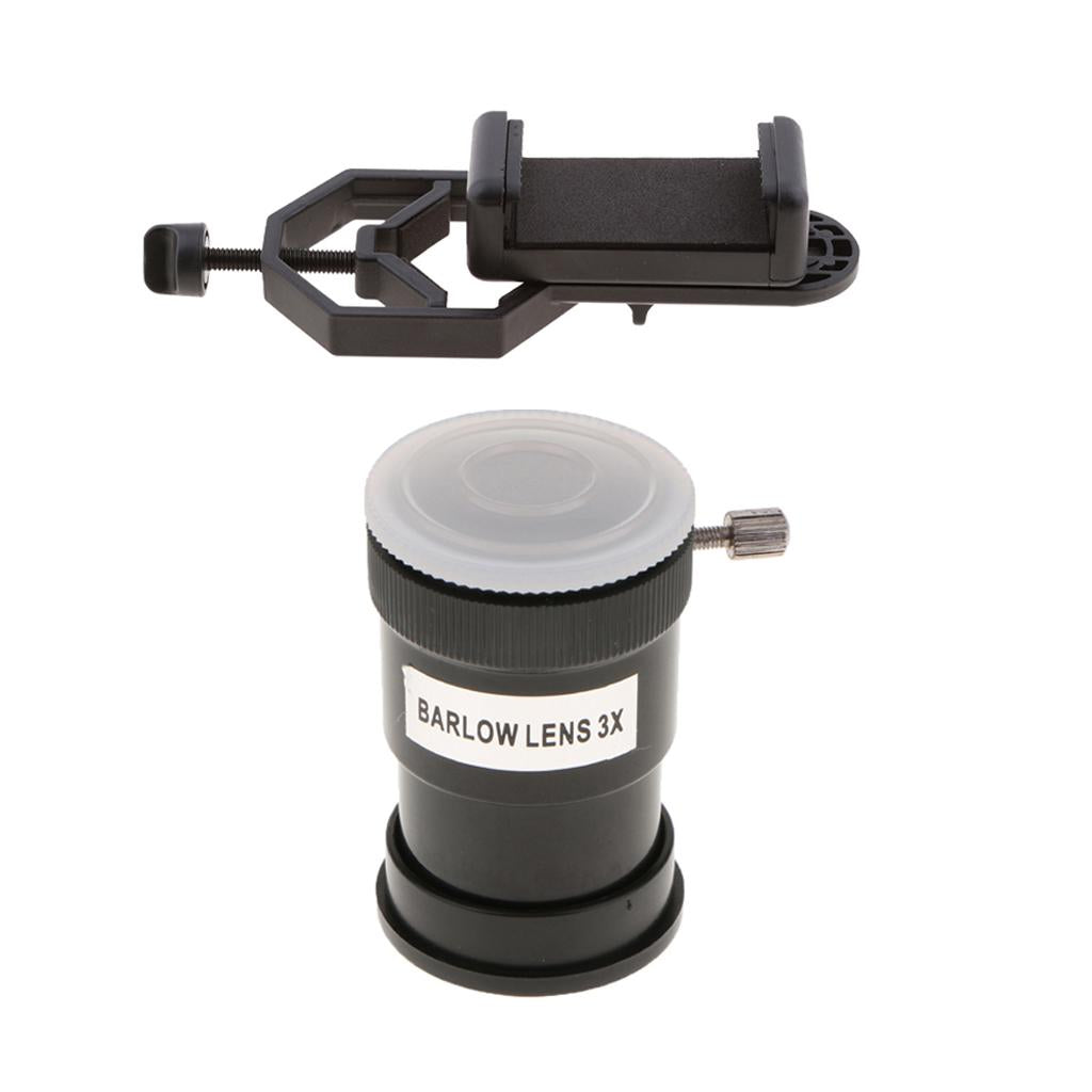 Barlow Lens Eyepiece 3X for Celestron + Phone Telescope Adapter Mount Holder
