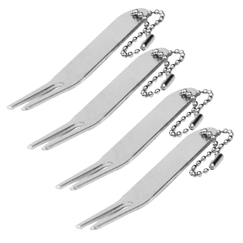 4x Zinc Alloy Golf Putting Green Divot Repair Tool Fork Gift for Golfer Club