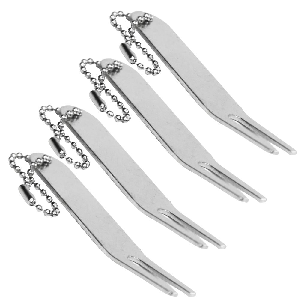 4x Zinc Alloy Golf Putting Green Divot Repair Tool Fork Gift for Golfer Club