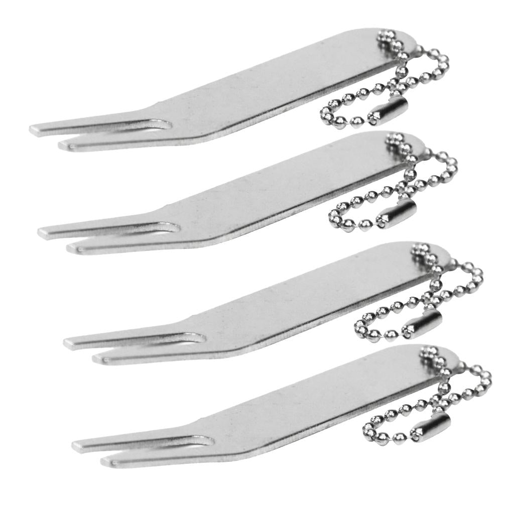 4x Zinc Alloy Golf Putting Green Divot Repair Tool Fork Gift for Golfer Club